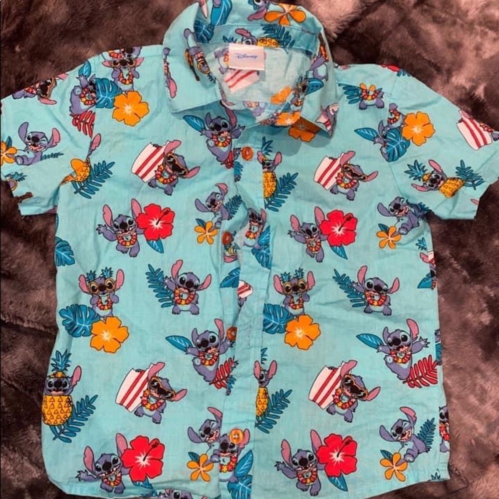 Boys Disney Stitch Button Down Shirt